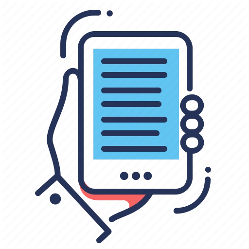 Illustration of a hand holding a smartphone displaying a mobile application interface, representing mobile application development, app design, and digital business solutions.